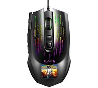ADITAM Gaming Mouse with RGB Full-color Lighting, 6-Speed DPI Adjustable, Esports Game, Multi-Language Driver, Double the Comfort