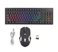 ADITAM Keyboard Mouse Set Wireless, 2.4G Wireless, 96 Keys, 1000, 1600, 2400 DPI, Dual Injection Keycaps, Ergonomic Design, QWERTY, for PC, Laptop Double the comfort
