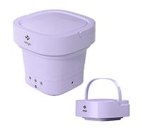 ADITAM Miniature Heated Washer, Automatic Heating Portable Washing Machine, Mini Foldable Washing Machine, for Underwear, Camping(Color:Purple) Double the comfort