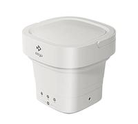 ADITAM Miniature Heated Washer, Automatic Heating Portable Washing Machine, Mini Foldable Washing Machine, for Underwear, Camping(Color:White) Double the comfort