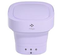 ADITAM Portable Folding Washing Machine with Automatic Heating Function, Mini Portable Washing Machine, Underwear Washer(Color:Purple) Double the comfort