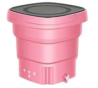 ADITAM Portable Washing Machine, Mini Foldable Washing Machine with Handle,Super Quiet Cleaning Machine,Touch Screen and Reusable Washing Machine for Clothes Underwear Socks,Pink Double the comfort