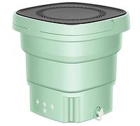 ADITAM Portable Washing Machine, Mini Foldable Washing Machine with Handle,Super Quiet Cleaning Machine,Touch Screen and Reusable Washing Machine for Clothes Underwear Socks,Green Double the comfort