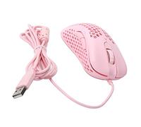 ADITAM Wired Mouse, Hollow Hole Design 3200DPI Lightweight Non-Slip Optical Gaming Mouse, Laptop No Lag Mice with 4-Color Breathing Light Effect, Pink(Pink) Double the comfort