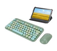 ADITAM Wireless Keyboard Mouse Set, Retro 75 Keys Keyboard, USB, Full Size, 1600 DPI, for Laptop Tablets, Support Win/Android/OS, QWERTY(Green) Double the comfort