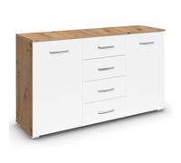 Aditio Medium Sideboard - 120cm - 2 Door - 4 Drawer - Artisan Oak & Alpine White