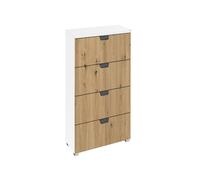 Aditio Narrow Chest - 4 Drawer - Alpine White & Artisan Oak