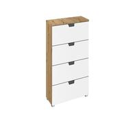 Aditio Narrow Chest - 4 Drawer - Artisan Oak & Alpine White