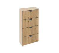 Aditio Narrow Chest - 4 Drawer - Champagne & Artisan Oak