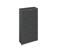 Aditio Narrow Chest - 4 Drawer - Metallic Dark Grey