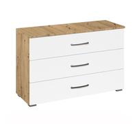 Aditio Wide Chest - 3 Drawer - Artisan Oak & Alpine White