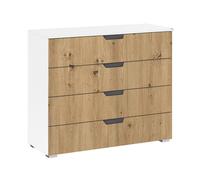 Aditio Wide Chest - 4 Drawer - Alpine White & Artisan Oak
