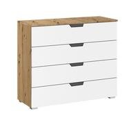 Aditio Wide Chest - 4 Drawer - Artisan Oak & Alpine White