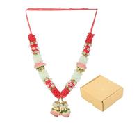 Aditri Creation Artificial Mala Rose Flowers Ribbon Garland Haar Mala for Idol-Mala for God Statues Accessories Pooja Sringar Articles Ornament for Indian Ganesha Ganpati Festival (Size:-11") (Pink)