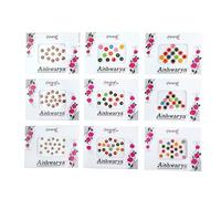 Aditri Creation Bindi Pack of 9 Crystal Designer Jewel for Forehead Face Tikka Multicolored Bindiya Stickers Adhesive Stone Bindi Tattoos for Women Girls Bride Return Gifts