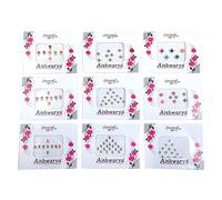 Aditri Creation Bindi Pack of 9 Crystal Designer Jewel for Forehead Face Tikka Multicolored Bindiya Stickers Adhesive Stone Bindi Tattoos for Women Girls Bride Diwali Gift Return Gifts