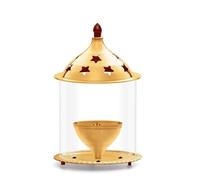 Aditri Creation Brass Star Apple shape akhand Oil Diya/Lamp Hindu Puja Religious Brass Oil Lamp Pooja Essential for Indian Traditional Pooja Items Decoration (Size:-L;4 Inch,H;6 Inch)