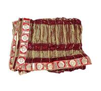 Aditri Creation Dark Red Large Decorative Cloth Chunari (Size :- 2 Meter) Chunni Puja Festival Decoration Chunr MATA Ki Chunri for Statue Chowki Aasan Mat Posters Frame