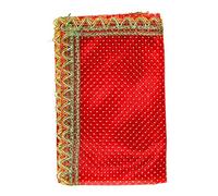 Aditri Creation Decorative Chunari Pooja Cloth (Size:-18 Inch x 36 Inch) Chunni Puja for Indian Traditional Festival Decoration Chunr MATA Ki Chunri for Statue Chowki Aasan Mat Posters Frame(Pink)