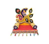 Aditri Creation Decorative Laddu Gopal Singhasan Foldable Cow Design for Bal gopal Ji Velvet Mattress Cushion Gadda Dress Asan Set Traditional Diwali Decorations Festival (Size:-6"X7")(Multicolour)