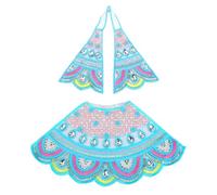 Aditri Creation Decorative Laxmi Durga Devi MATA Dress poshak vastra Indian traditional Cloth lehanga Chunari Pooja Item for Idol Statue for Indian Navrati Festival Temple(Size:-6")(Blue)