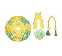 Aditri Creation Designer Cloth for Lord Krishan Ladu Laddu Gopal Kanaiya Bal Krishna Handwork Dress Poshak Vastra for Little Metal Idol Statue for Holi Decoration(Size:- 8")(Yellow & Green)