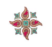 Aditri Creation Designer Floor Rangoli Reusable Large Rangoli Acrylic Rangoli Stickers Indian Traditional Cultural Home Floor Entrance decor Festival Diwali Decorations and gifting (Size:- 12")