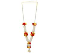 Aditri Creation Large Artificial Red & Yellow Rose Flowers Ribbon Garland Haar Mala for Idol-Mala for God, Pooja Sringar Articles Ornament for Multipurpose Decoration (Size :- 16")