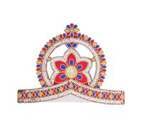 Aditri Creation Mukut Set God Goddess Made of Velvet Cloth Stone for Ganesha/Laddu Gopal/Devi Maa/Radha Krishna Haar Sringar Set Deities Jewelry Set for All God Idol Statue(Size:-7.5")(Multicolour)
