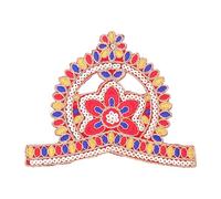 Aditri Creation Mukut Set God Goddess Made of Velvet Cloth Stone for Ganesha/Laddu Gopal/Devi Maa/Radha Krishna Haar Sringar Set Deities Jewelry Set for All God Idol Statue (Size:-4")(Multicolour)