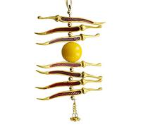 Aditri Creation Neembu Red Mirchi Metal Door Hanging Yellow Green Lemon Chili Wall Hanging - Remove Negativity for Indian Traditional Festival Diwali Decorations Decor (Size -9")