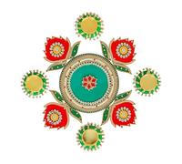 Aditri Creation Rangoli With T- Light Acrylic Rangoli Indian Traditional Cultural Home Decor Gift for Home Interior Floor Colourful Decoration Festival Decorations and Gifting (Size:- 12")