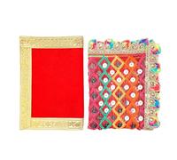 Aditri Creation Set of 2 Decorative Small Chunari/Chunar Decorative Cloth + Pooja Mat/Aasan for Pooja Multipurpose India Traditional Navratri Decoration Item(Chunari:-19"X12",Mat:-9"X7")(Multicolour)