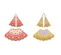 Aditri Creation Set of 2 Durga Devi MATA Dress poshak vastra Cloth lehanga Chunari for God Idol Statue for Home Temple Pooja Item Indian Traditional Festival (Size:-4")(Red and Yellow)
