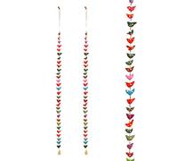 Aditri Creation Set of 2 Indian Door Hanging 30 Fabric Birds Tota String with Bell Festival Decoration for Home Wall Temple Bedroom Kids Room Home Décor New Year Gifting(Size :- 48" Approx)