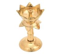 Aditri Creation Small Lotus Diya Deepak Pooja Diwali Diya Puja Item Religious Brass Oil Lamp Pooja Essential for Indian Traditional New year Decorations Diya Lighting (Size:-L:-2'',H:-3'')(Golden)