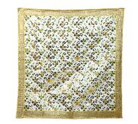 Aditri Creation White Large Decorative Silk Puja Cloth Chunari (Size :- 36 Inches x 36 Inches) Chunni Puja Festival New year Decoration Chunri MATA Ki Chunri for Statue Chowki Aasan Mat Posters Frame