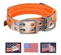 ADITYNA - Heavy Duty Dog Collar with Handle - Camo Orange Dog Collar for Medium Dogs - Wide, Thick, and Soft Neoprene Padded Dog Collar (Camo Orange, Medium: Fit 15-19" Neck)