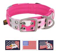 ADITYNA - Heavy Duty Dog Collar with Handle - Camo Pink Dog Collar for Medium Dogs - Wide, Thick, and Soft Neoprene Padded Dog Collar (Camo Pink, Medium: Fit 15-19" Neck)