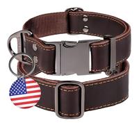 ADITYNA - Leather Dog Collar with Metal Buckle for Medium and Large Dogs - Heavy-Duty, Adjustable, and Leather Tactical Dog Collar
