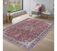 Adiva Rugs 9x12 Machine Washable Area Rug with Non Slip Backing for Living Room Bedroom Bathroom Kitchen Mats for Floor Decor Anti Fatigue Non Skid Door Carpet (Multi Rosa, 9' x 12')