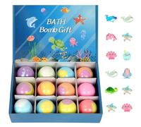 Adiwo 12 Pcs Fizzy Bubble Bath Bombs, Bath Bomb with Surprise Inside, Fizzies Spa Kit for Bubble and Spa Bath, Bath Bomb Gift Set, Birthday Anniversary Christmas Best Gift for Women Mum