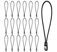 Adiwo 18PCS Bungee Cords with Hooks, 25cm Multi-Purpose Bungee Cords with Hooks, Tarpaulin Hooks for Camping Tarpaulins, Tents, Awnings and Fixings (Black)