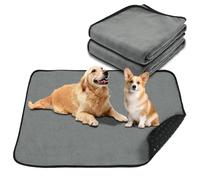 Adiwo 2-Pack Non-Slip Reusable Pee Pad, 100x70cm Washable Dog Puppy Pads with Paw Pattern, Super Absorbent, Leak-Proof, Soft and Easy to Air Dry, for Floor Car Sofa Playpen Mat