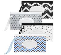 Adiwo 4 Pack Wet Wipes Bag, 10" x 6" Portable Reusable Wet Wipe Bag, EVA Eco Friendly, Waterproof Wet Wipe Cases, Travel Container Wipes Bag for Baby and Adult, Easy to Carry, for Home, Going Out