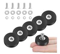 Adiwo 5PC Rubber Coated Neodymium Magnets, 22mm Round Black Magnets with 8LBS Pull Force, Anti-Scratch & Anti-Slip for Vehicles & Tools