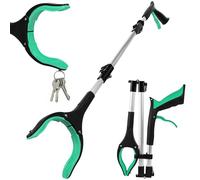 Adiwo 91cm/36" Litter Picker Grabber Stick, Foldable Long Handle Helping Hand Grabbers for Elderly, 360 Degree Rotating, Aid Picker, Heavy Duty Pick Up Stick for Adults, Disabled, Green