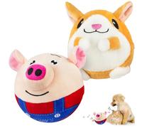 Adiwo Active Moving Pet Plush Toy, Talking Interactive Dog Toy, Rechargeable Electronic Training Ball for Cats & Small Dogs With Rolling Ball and 2 Covers