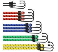 Adiwo Bungee Cords with Hooks, 12Pcs Heavy Duty Elastic Bungee Straps, Weatherproof & UV-Resistant, Mixed Sizes Bungees for Securing Luggage, Furniture Protection, Hand Truck, Camping, Motorcycle