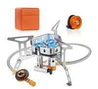 Adiwo Camping Gas Stove, Windproof Backpacking Burner Cooking Stoves 6800W, Foldable Rocket Camping Stove with Carry Box, Outdoor Camping Gas Burner for Cooking, Hiking, Camping, Trekking, Picnic